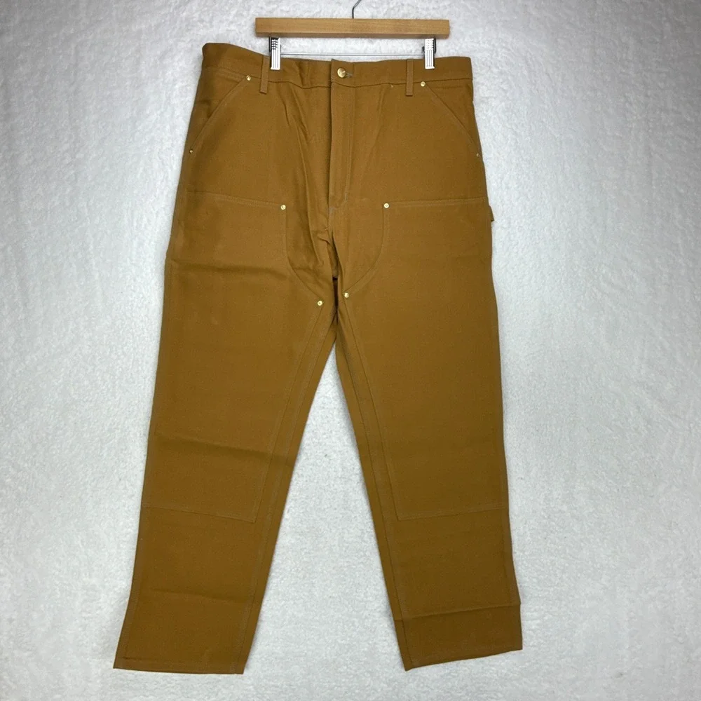 Carhartt Firm‎ Duck Double Knee Work Dungaree Pants Mens 40X34 B01 BRN NWT NOS